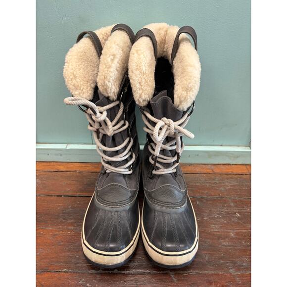 Sorel Joan of Arctic Calf High Dark Gray Waterproof Winter Boots Size 9 - Picture 4 of 9